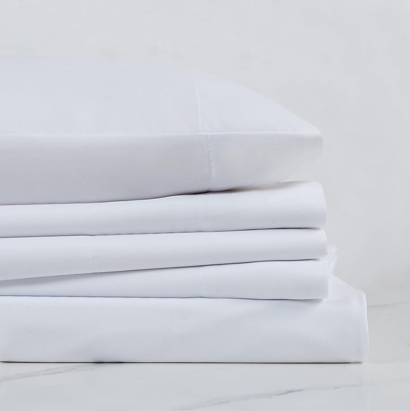 TRULY SOFT Everyday Sheet Set White Polyester 3-Piece Twin Sheet Set, Solid Color Themed, Adult Bedding, Oeko-TEX Certified - Image 3
