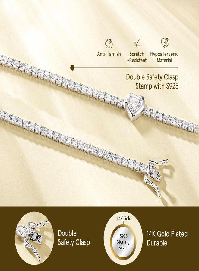 FANCIME 7mm Heart July Birthstone Ruby Tennis Bracelet for Women Fine Jewelry Wedding Bridal Prom Birthday Gift for Women Her, Length 7 Inch - Image 5