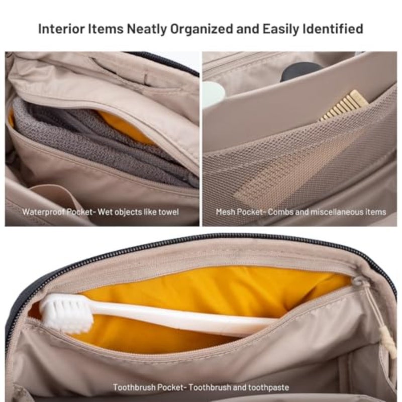 Travel Toiletry Bag for Men Women, Hanging Compact Pouch, Waterproof Dopp Kit for Traveling, Shaving Bag Makeup Bags Cosmetic Organizer for Toiletries - Image 2