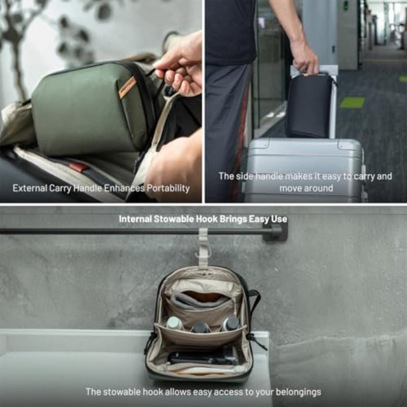 Travel Toiletry Bag for Men Women, Hanging Compact Pouch, Waterproof Dopp Kit for Traveling, Shaving Bag Makeup Bags Cosmetic Organizer for Toiletries - Image 4