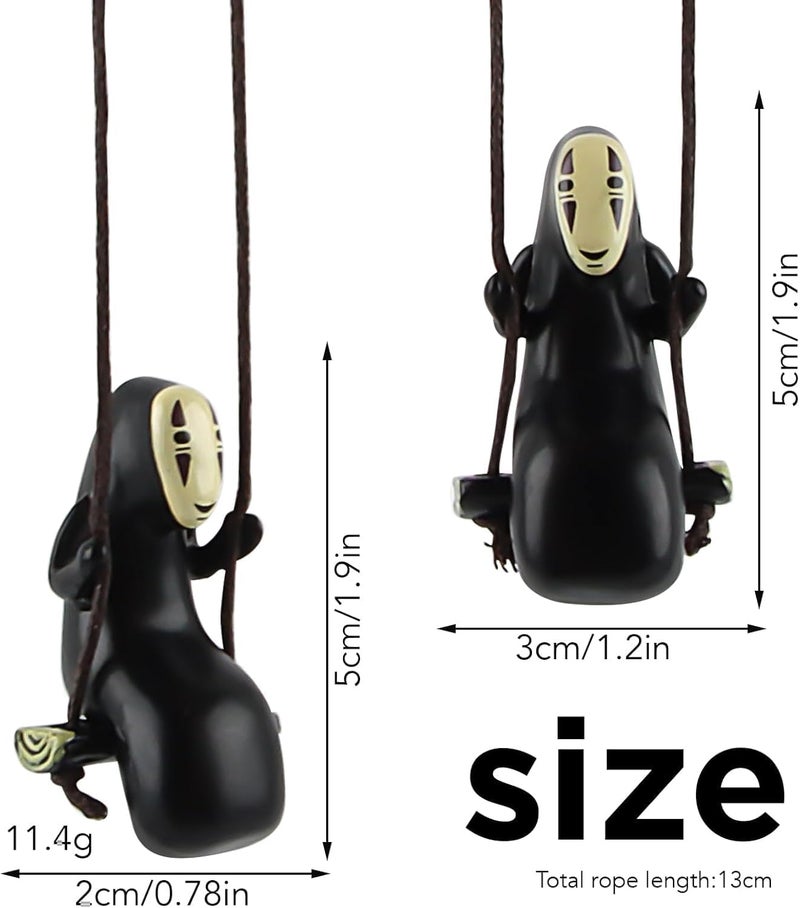 Funfob Anime Car Mirror Hanging Accessories Car Pendant Ornaments Auto Rearview Mirror Decoration Accessories Christmas Gifts Interior Decor | Ghibli Mask-Men - Image 3