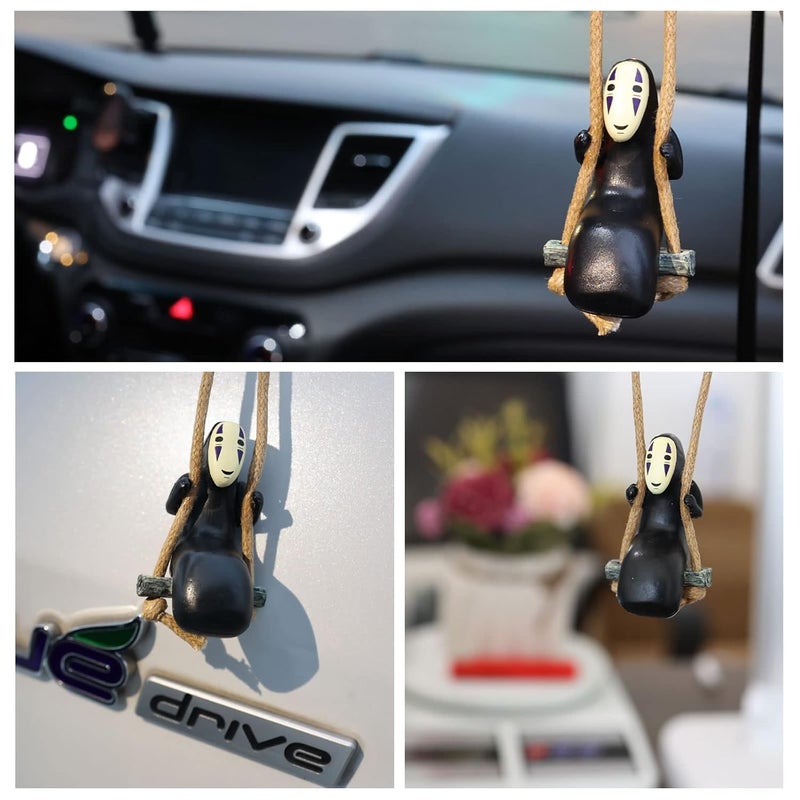 Funfob Anime Car Mirror Hanging Accessories Car Pendant Ornaments Auto Rearview Mirror Decoration Accessories Christmas Gifts Interior Decor | Ghibli Mask-Men - Image 4