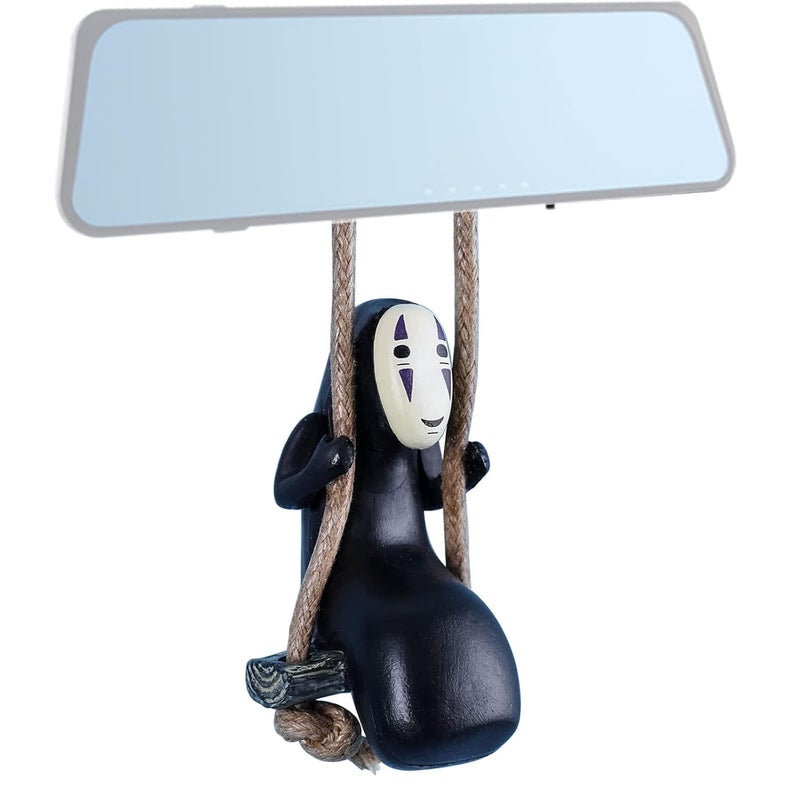 Funfob Anime Car Mirror Hanging Accessories Car Pendant Ornaments Auto Rearview Mirror Decoration Accessories Christmas Gifts Interior Decor | Ghibli Mask-Men - Image 1