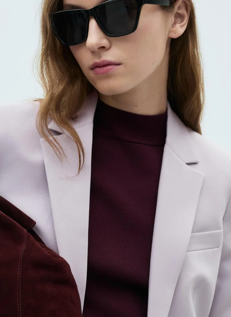 MANGO Tailored Fitted Suit Blazer