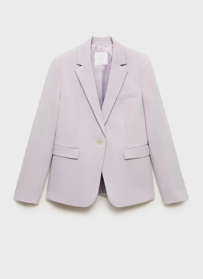 MANGO Tailored Fitted Suit Blazer