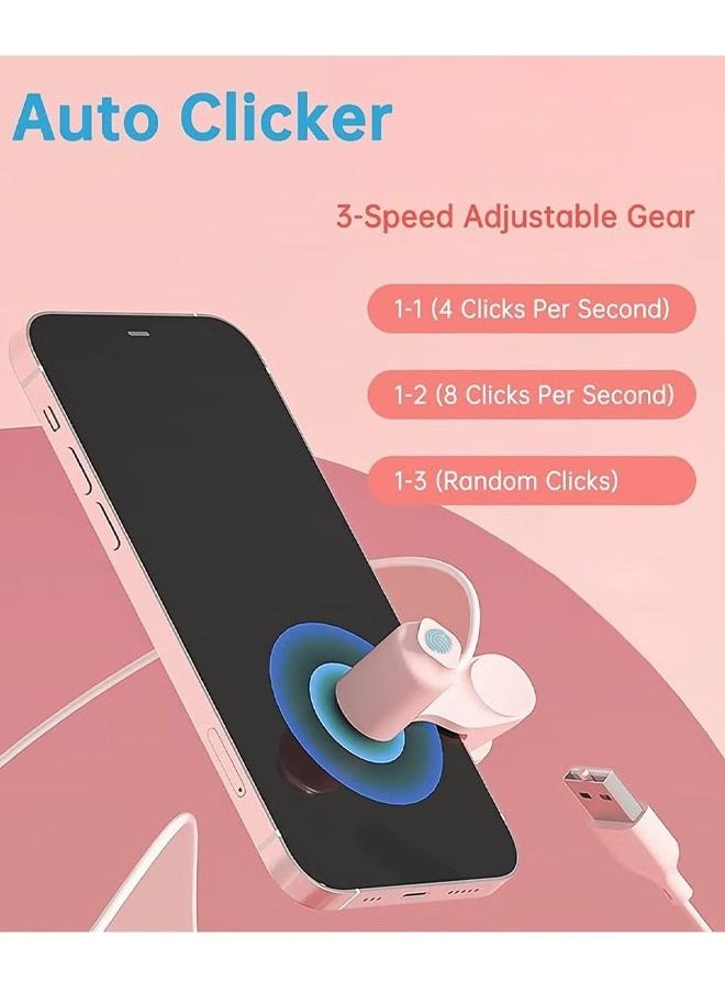 Generic - Auto-clicker Device for Mobile Phone and Tablet Computer Screen,Screen Simulated Finger Clicking USB Simulator Gaming Shopping Giving a Like in Tiktok Lightning Deal Live Broadcasts (Pink） - Image 1