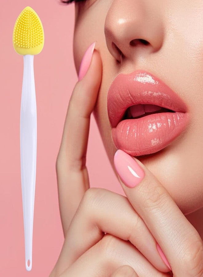 Winsyison 4pcs Silicone Lip Scrub Brush, Double-Sided Lip Exfoliator Brush for Dark Lips, Heart Shape Lip Scrubber Tool for Removing Dead Skin- Pink & Blue & Yellow & Green - Image 5