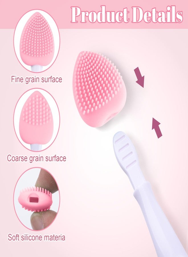 Winsyison 4pcs Silicone Lip Scrub Brush, Double-Sided Lip Exfoliator Brush for Dark Lips, Heart Shape Lip Scrubber Tool for Removing Dead Skin- Pink & Blue & Yellow & Green - Image 3