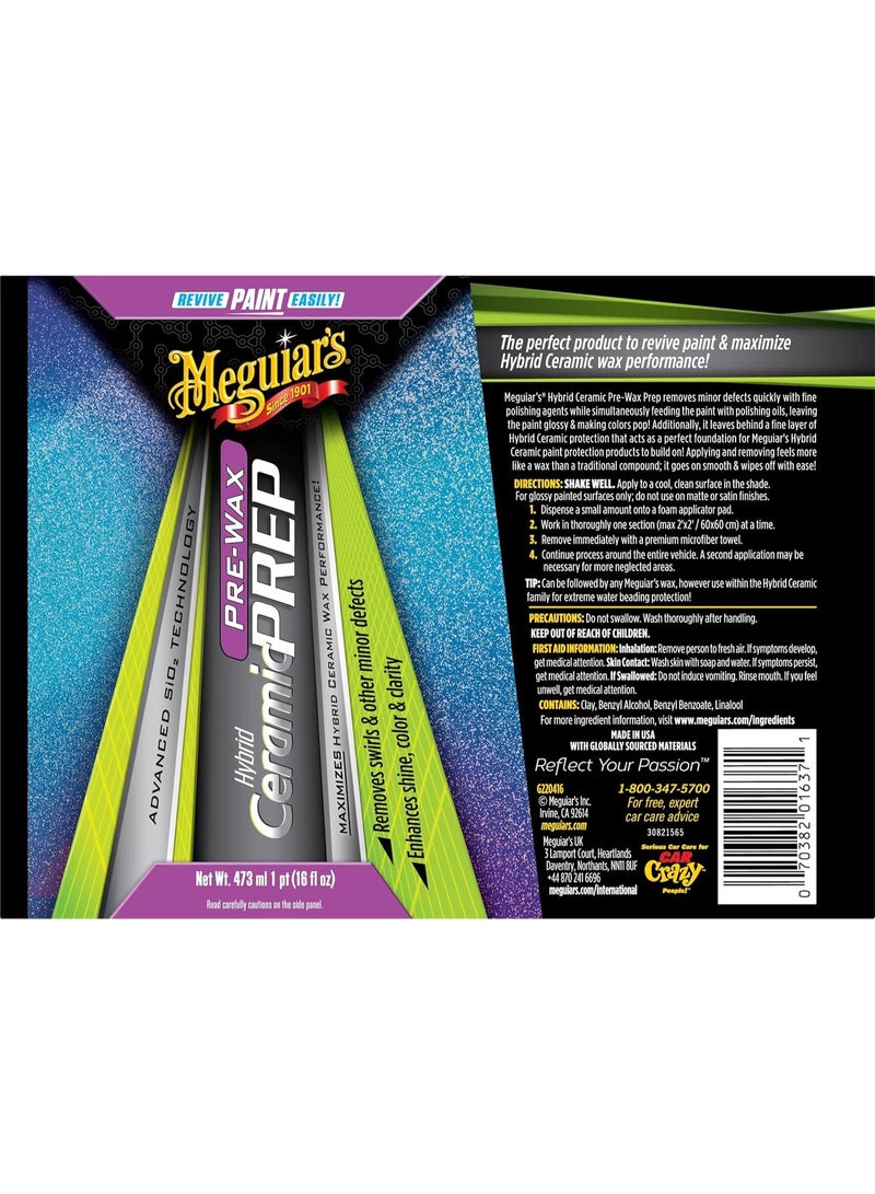 ميجوايرز G220416 هايبرد سيراميك بريـب – منظف سطح الطلاء ومُعزز اللمعان – يزيل العيوب الخفيفة لتحسين التصاق السيراميك – 473 مل - Image 5