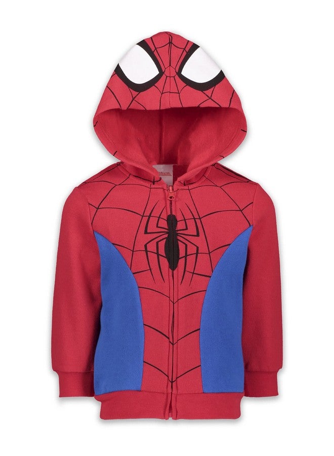 Marvel Spider-Man Toddler Boys Fleece Zip Up Hoodie Red/Blue 4T - Image 1