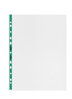 Rexel 25 Piece A4 Punched Pockets With Glass Clear Green Spine  - Image 3