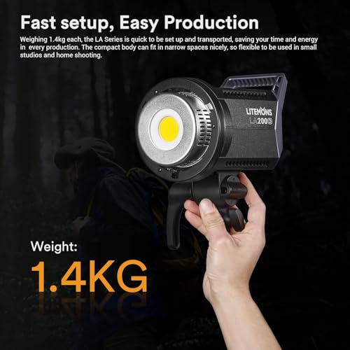 Godox Litemons LA200D LED Video Light, 5600K, Bowens Mount, CRI 96+ TLCI 97+, 8 FX Effect, 0-100% Dimming, APP Control, for Film Shooting, Wedding, Live Broadcast, Portrait - Image 5