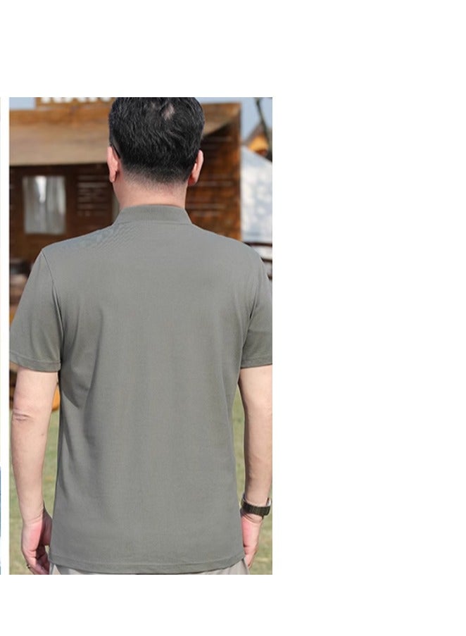 【 Mulberry Silk 5A Antibacterial 】 Men's Short Sleeved T-Shirt Business Polo Shirt  - Image 2