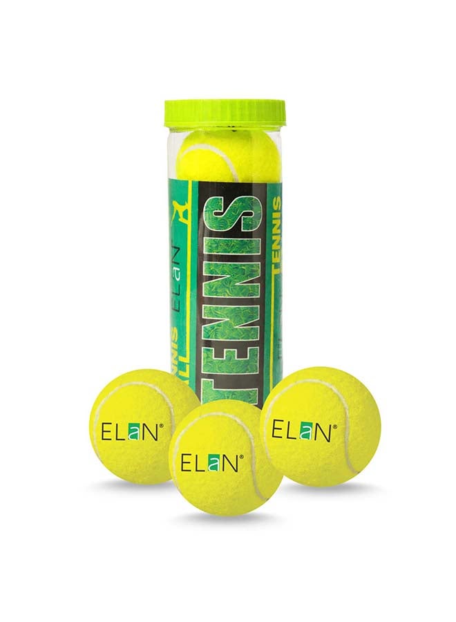 Elan Tennis Ball Pack of 3 in Gift Packaging – Premium Practice Tennis Balls Set with Attractive Gift Box for Training and Recreational Play - Image 1