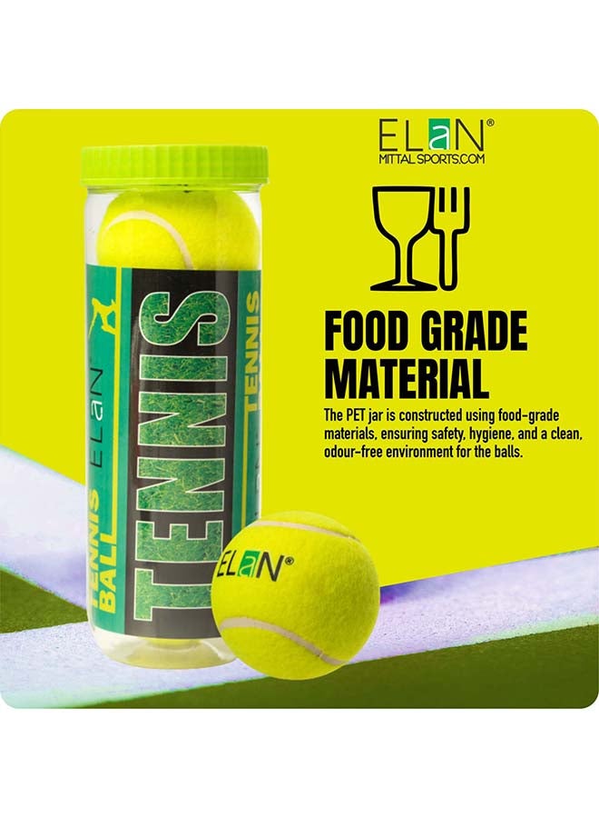 Elan Tennis Ball Pack of 3 in Gift Packaging – Premium Practice Tennis Balls Set with Attractive Gift Box for Training and Recreational Play - Image 3
