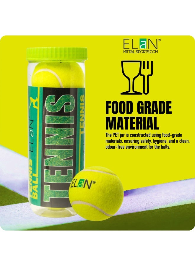 Elan Tennis Ball Pack of 3 in Gift Packaging – Premium Practice Tennis Balls Set with Attractive Gift Box for Training and Recreational Play - Image 3