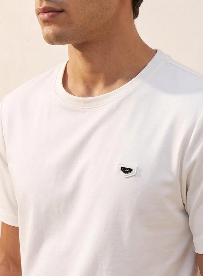 Iconic WHITE Iconic Crew Neck Short Sleeves T-shirt for Men | Best Price UAE