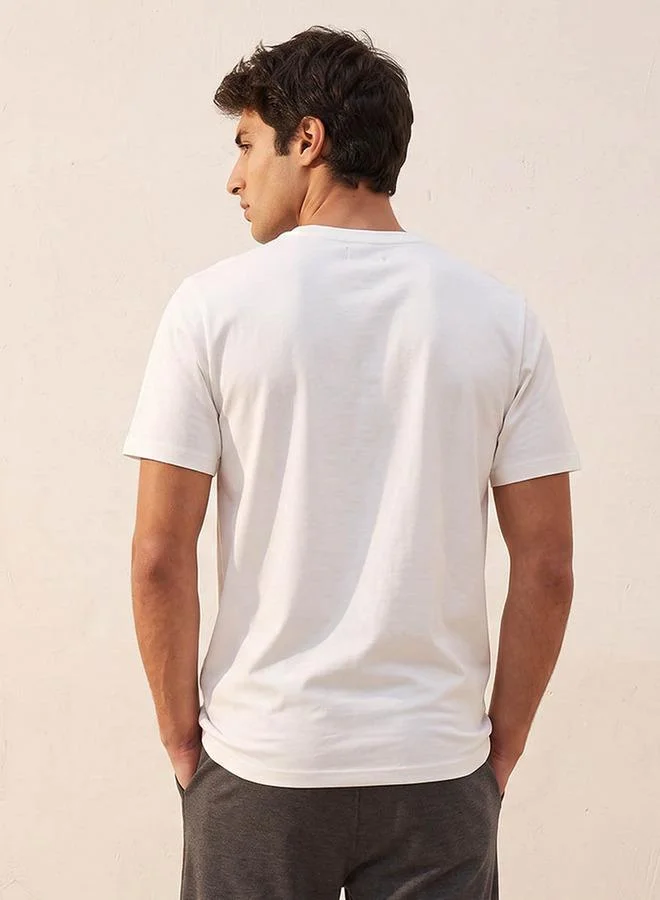 Iconic WHITE Iconic Crew Neck Short Sleeves T-shirt for Men | Best Price UAE