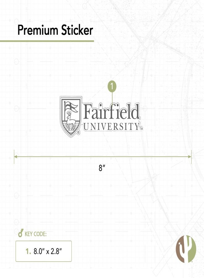 Desert Cactus Fairfield University Sticker Name Logo Vinyl Decal Laptop Water Bottle Car Scrapbook (8 Inch Sticker) - Image 2