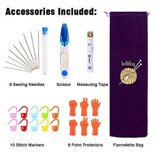 KOKNIT 11 Pairs Knitting Needle Set, 10'' Length Stainless Steel Single Pointed Sweater Staight Needle Kit in Different Sizes, Great for Weaving or Knitting - Image 4