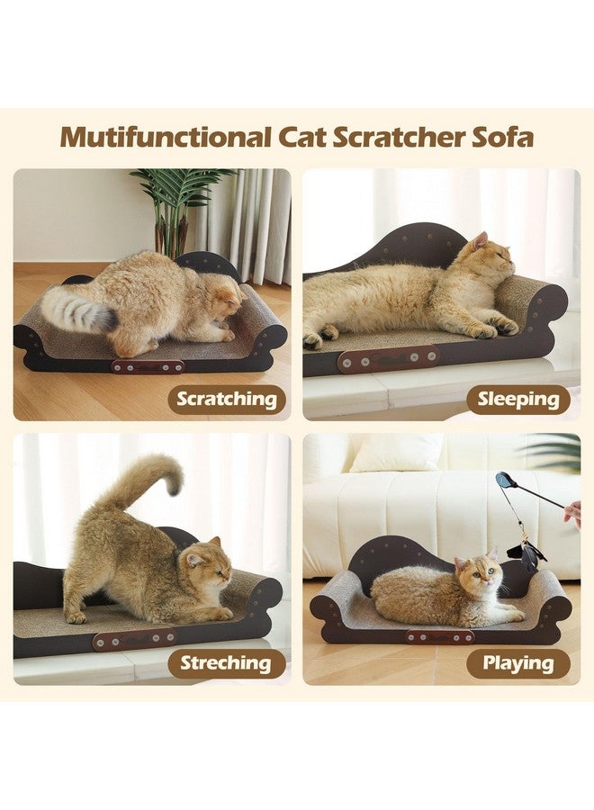 ComSaf Large Cat Scratcher Bed - 26" Cat Scratching Board Cat Couch Scratcher Cardboard, Durable Scratch Lounge Cat Bed, Long Lasting Scartching Pads for Indoor Cats, Furniture Protector - Image 2