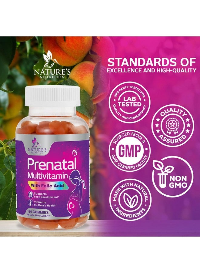 Nature's Nutrition Prenatal Gummy with Folic Acid, Prenatal Vitamins and Minerals for Fetal Support, Vitamin A, C, D3, B12, B6 & Folate, Prenatal Multivitamin for Pregnant & Nursing Women - 120 Gummies, 60 Day Supply - Image 4