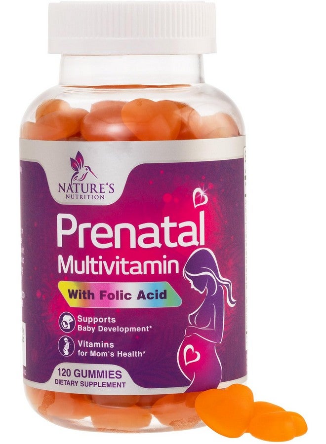 Nature's Nutrition Prenatal Gummy with Folic Acid, Prenatal Vitamins and Minerals for Fetal Support, Vitamin A, C, D3, B12, B6 & Folate, Prenatal Multivitamin for Pregnant & Nursing Women - 120 Gummies, 60 Day Supply - Image 1