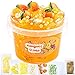 LAWOHO Clear Slime Orange Mango Clear Jelly Cube Glimmer Crunchy Slime Kit with 8 Addins Idea Stress Relief Toy Kids Party Favor Birthday Christmas New Year Easter Gifts for Girls Boys Age 6 7 8 9 10 - Image 2