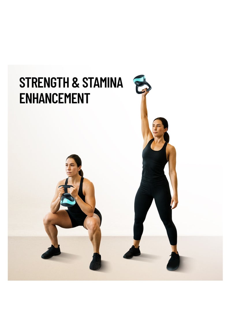 أكسوكس فيتنيس كرة الحديد 4 كجم - مغلفة بالفينيل، متينة، قاعدة مسطحة، قبضة واسعة للقوة، الكارديو وتمارين المنزل - Image 4