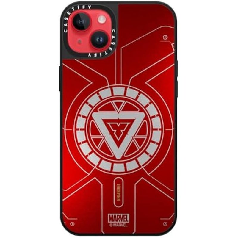 Casetify Mirror iPhone 14 Plus Case 【Iron Man Co-Lab/Reflective / 4.9ft Drop Protection/Compatible with Magsafe】 - Arc Reactor - Silver on Black - Image 5