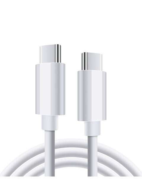 Type C To Type C Data Sync Fast Charging Cable 20W White PD Fast charge Cable USB C to USB C for iPhone 15 Pro/15 Pro Max/15/15 Plus, iPad mini 6, MacBook Pro/Air, iPad Pro, Samsung S23+, Huawei P60, etc white