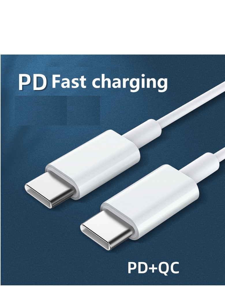Type C To Type C Data Sync Fast Charging Cable 20W White PD Fast charge Cable USB C to USB C for iPhone 15 Pro/15 Pro Max/15/15 Plus, iPad mini 6, MacBook Pro/Air, iPad Pro, Samsung S23+, Huawei P60, etc white  - Image 3