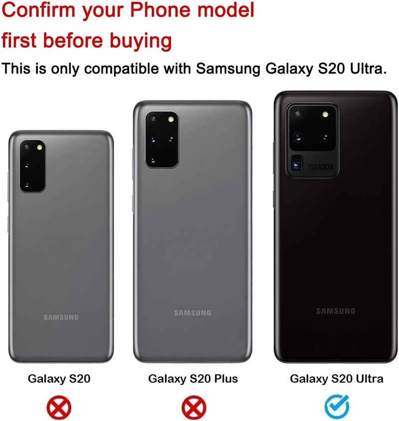 Perzework استبدال زجاج خلفي لجهاز سامسونج جالاكسي S20 ألترا مع مجموعة أدوات الإصلاح (أسود كوني) - Image 2