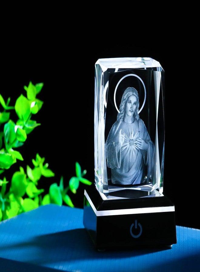 Movdyka 3D Crystal Jesus Statue Christian Gifts for Women Men Faith, Laser Engrave Religious Gifts for Friends Mom Dad Teens Catholic, Jesus Stuff Room Decor - Image 2