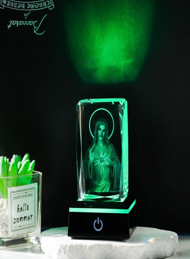 Movdyka 3D Crystal Jesus Statue Christian Gifts for Women Men Faith, Laser Engrave Religious Gifts for Friends Mom Dad Teens Catholic, Jesus Stuff Room Decor - Image 3
