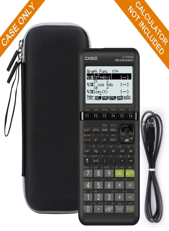 Aproca Case Compatible with Casio fx-9750GIII Standard Graphing Calculator, Portable Storage Bag for Accessories -Black with Grey Zipper (Case Only) - Image 5