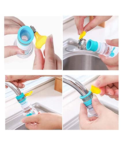 CONNECTWIDE Adjustable Rotating Water Saving Nozzle Shower Head Faucet Multiple Types of Output Water Valve Splash Regulator Filter Kitchen Tap Accessories Adjustable Splash Sprinkler Set of 2 - Image 4