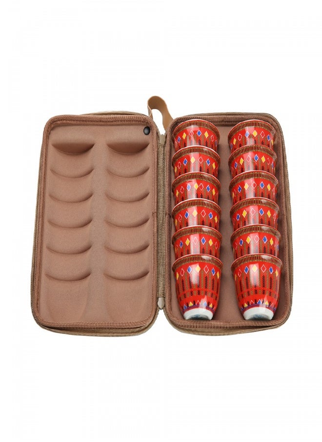 AL SANIDI Al-Asiri engraving Completed anti-shock Mugs bag, Coffee mugs bag, Woody, Size 16.7*24.2*7.9Cm  - Image 3