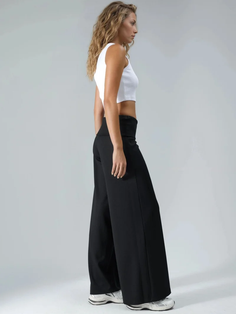 HICCUP Modal Touch Folded Waist Palazzo Pants