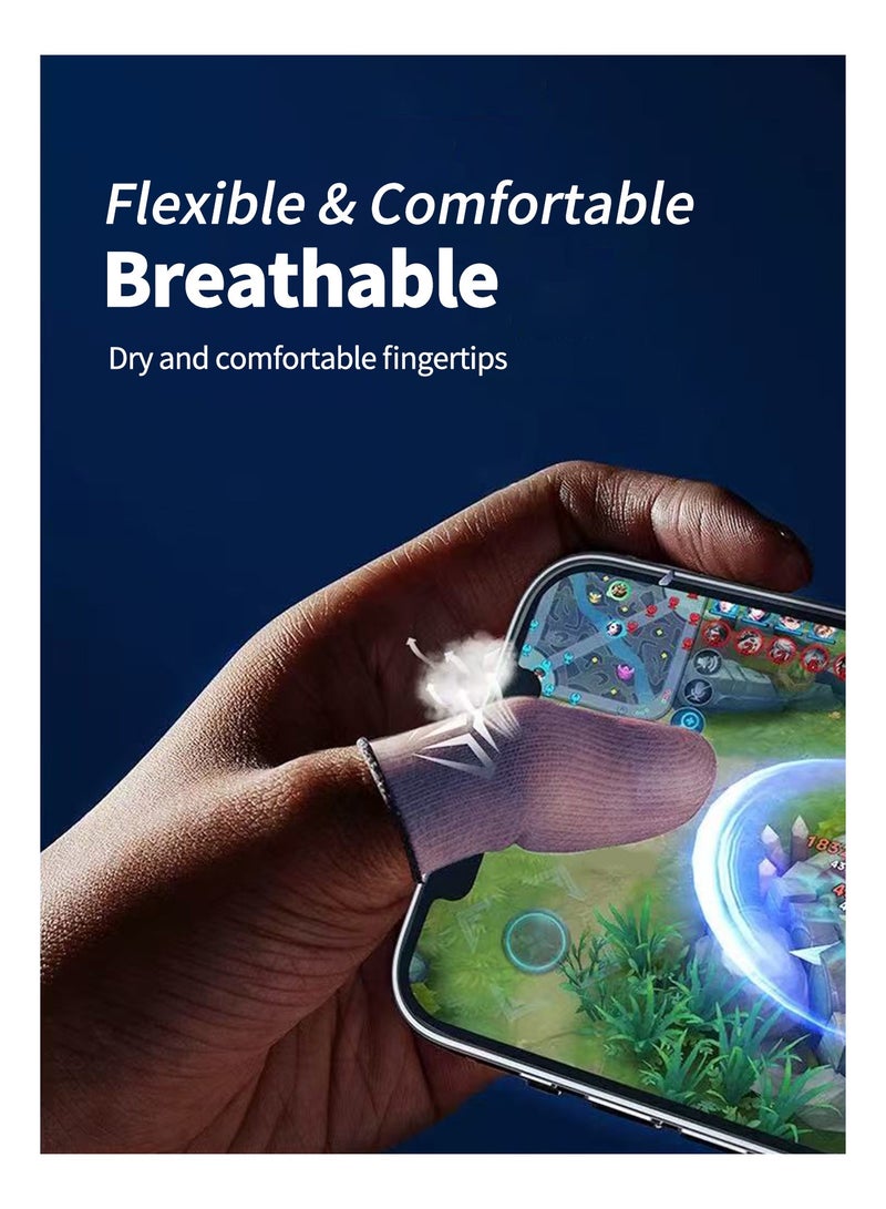 بيكسنست ٤ قطع من أكمام أصابع PUBG Mobile، مزودة بغطاء ألومنيوم محمول، أكثر حساسية ومقاومة للتعرق. مناسبة لألعاب PUBG/Fortnite/Call of Duty/Rule of Survival وغيرها (أسود) - Image 4