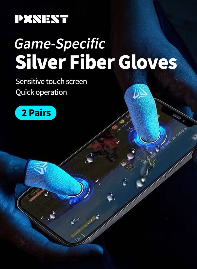 بيكسنست ٤ قطع من أكمام أصابع PUBG Mobile، مزودة بغطاء ألومنيوم محمول، أكثر حساسية ومقاومة للتعرق. مناسبة لألعاب PUBG/Fortnite/Call of Duty/Rule of Survival وغيرها (أسود) - Image 2