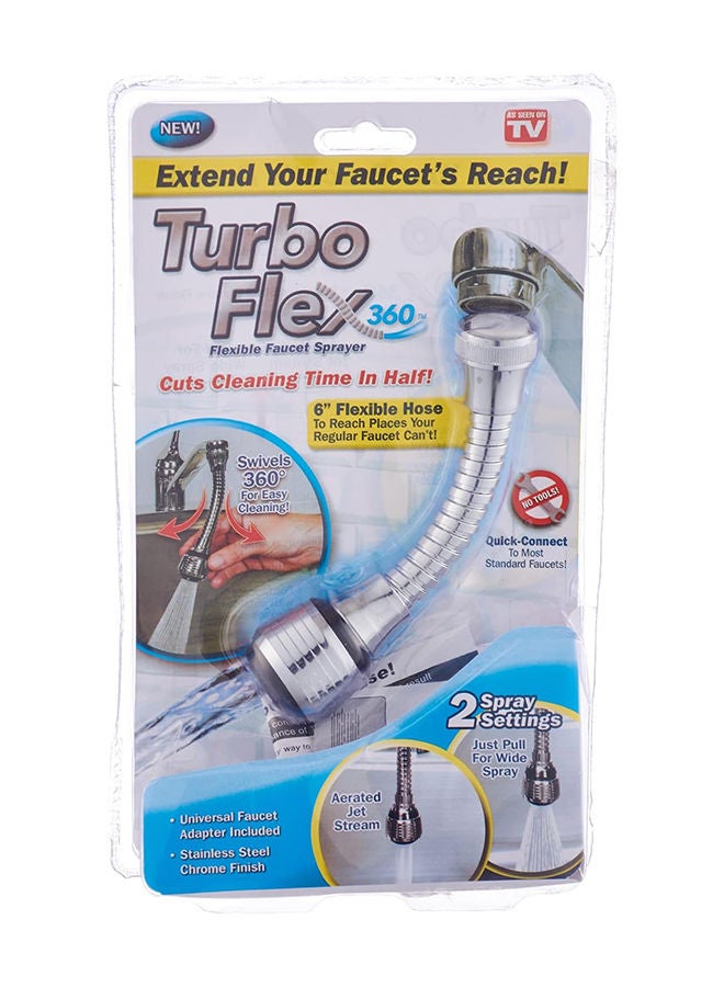 Turbo Flex 360 Flexible Faucet Sprayer - Silver