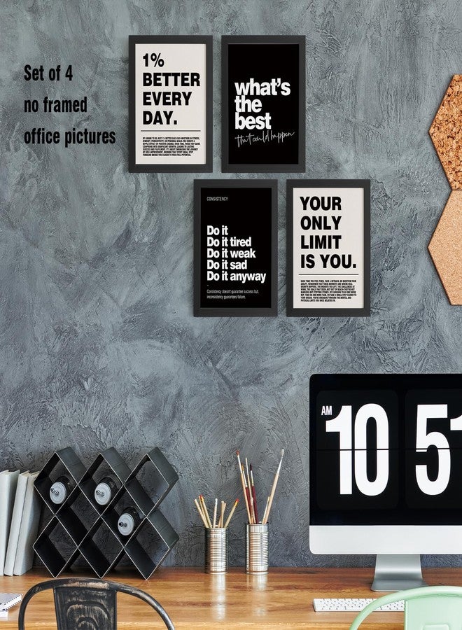 DSHFG Motivational Inspirational Office Wall Art Decor Prints Set of 4, Black Motivational Wall Decor Trendy Retro Posters for Office Home Decor, 8x10 Unframed - Image 5