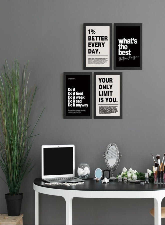 DSHFG Motivational Inspirational Office Wall Art Decor Prints Set of 4, Black Motivational Wall Decor Trendy Retro Posters for Office Home Decor, 8x10 Unframed - Image 4