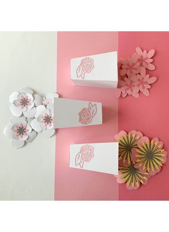 Pinfliers Pinfliers Happy Anniversary/Bridal Shower Decoration Items,Rose Flower Paper Popcorn Box/Tub for Party, 10 pcs, I Love You/Theme Birthday Decoration for Wife/Husband/Women/Adults,Pastel Pink  - Image 1