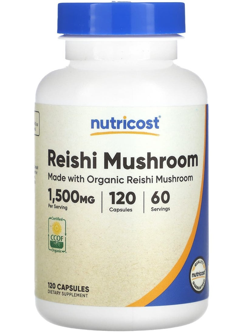 Reishi Mushroom, 1,500 mg, 120 Capsules (750 mg per Capsule)