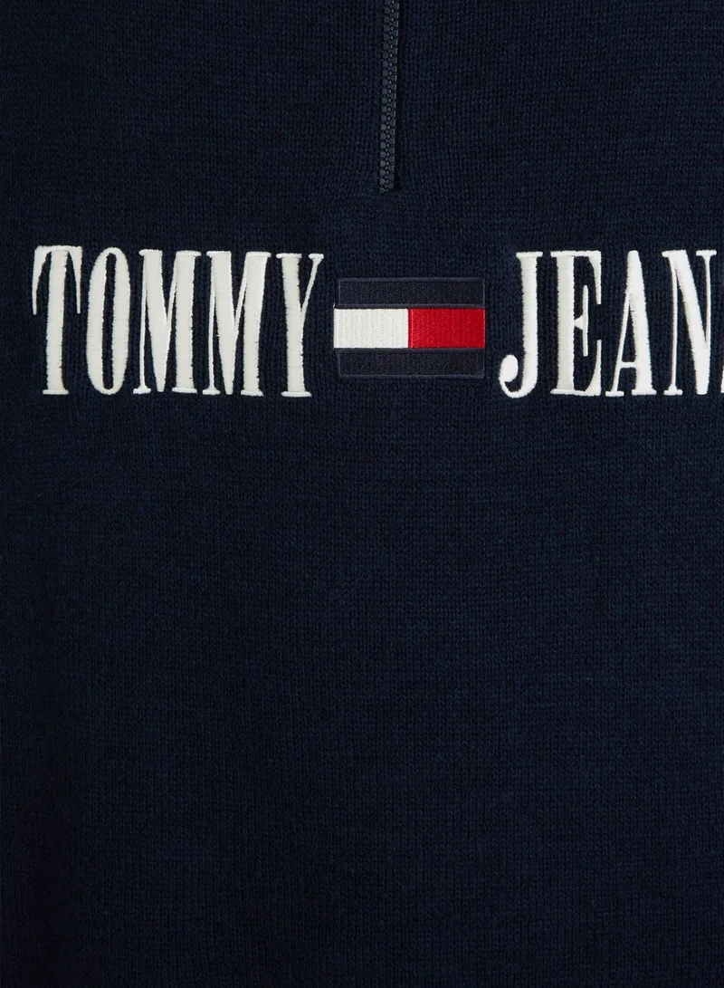 TOMMY JEANS Logo Zip Detail Sweater
