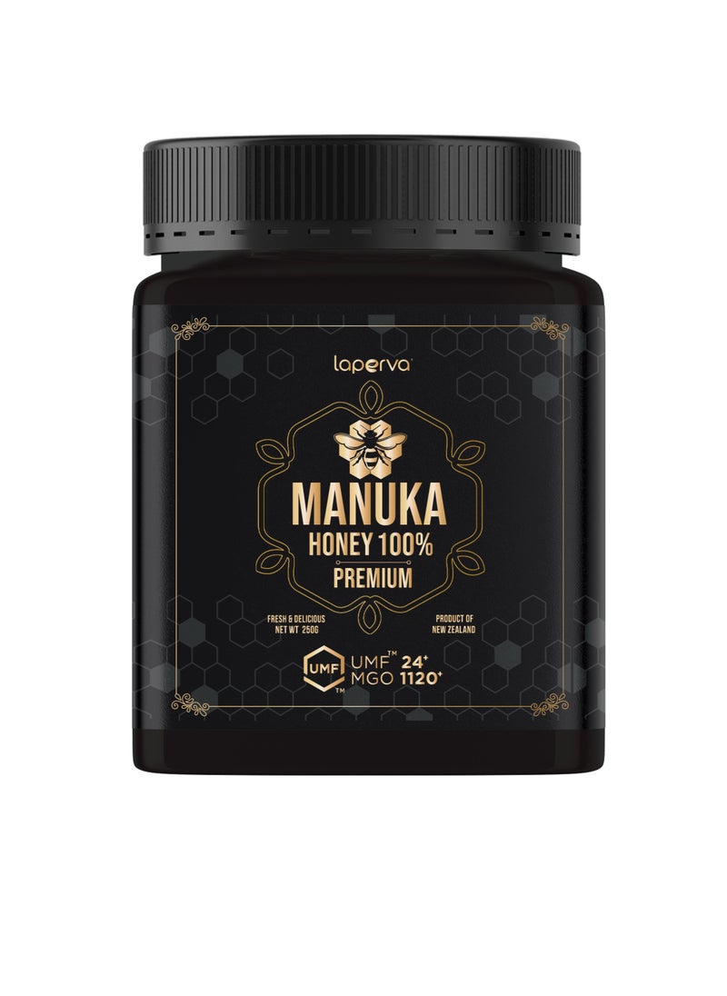 Laperva Premium Manuka Honey 1120+ MGO, 24+ UMF - Immune Support, Soothes Sore Throats, Delicious Flavor - 250g Jar  - Image 2