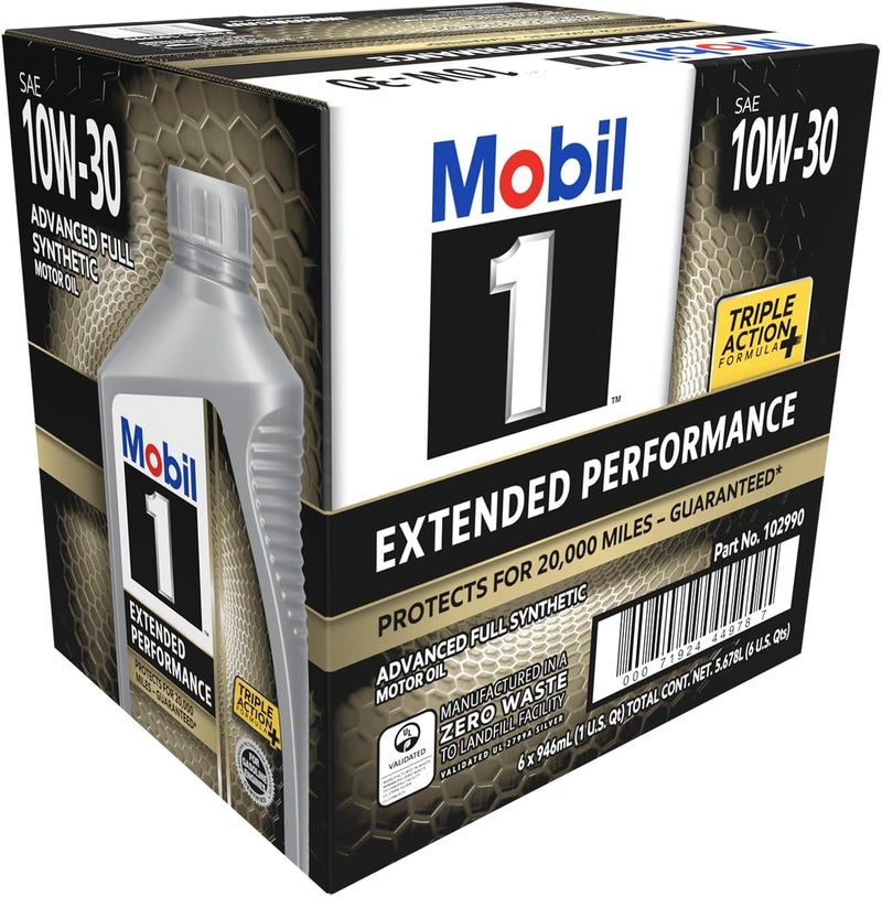 Mobil زيت محرك موبيل 1 للأداء الممتد بالكامل الاصطناعي 10W30 1 كوارت 6 عبوات - Image 2