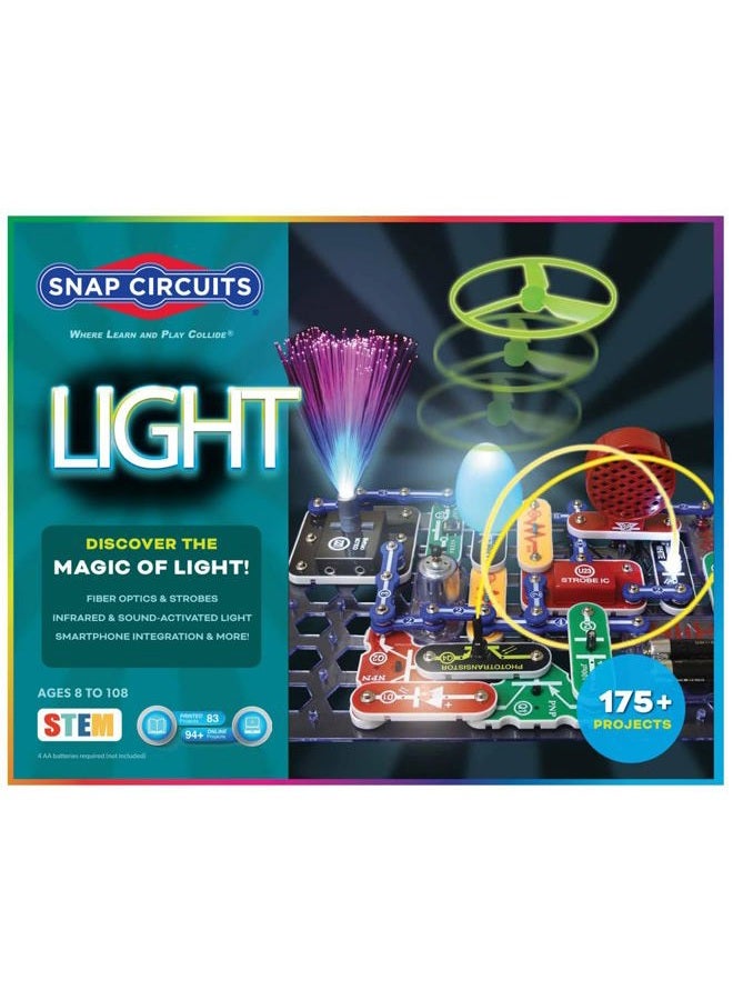 Snap Circuits Elenco Snap Circuits LIGHT Electronics Exploration Kit | Over 175 Exciting STEM Projects | Full Color Project Manual | 55+ Snap Circuits Parts | STEM Educational Toys for Kids 8+,Multi - Image 1